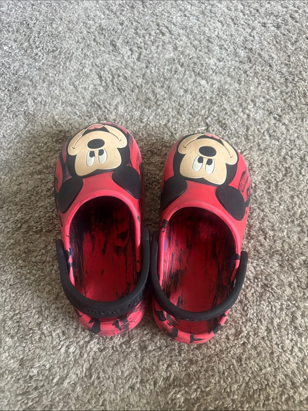 Mickey Mouse Red Kids Croc Shoes
